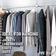 thumbnail image 5 of PIPE DECOR 115" Galvanized Steel Wall- and Floor-Mounted Modular Pipe Clothing Rack Kit, DIY Industrial Open Wardrobe for Home or Retail Spaces, 5 of 10