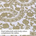 thumbnail image 4 of PiccoCasa Vinyl Tablecloth Wedding 53" x 53" Gold Tone Flower Waterproof, 4 of 7