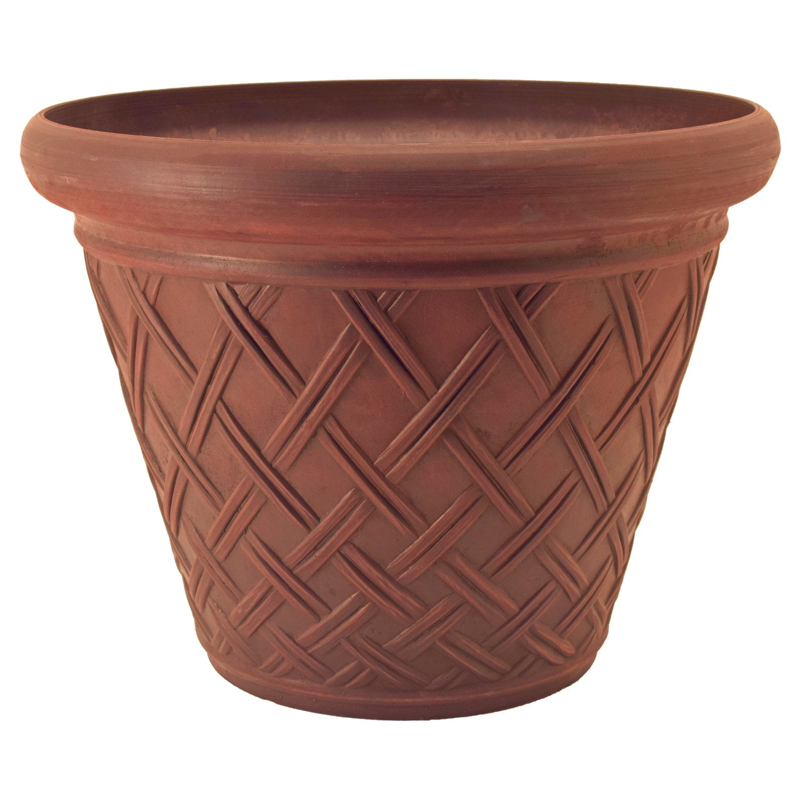 PSW MB46TC Basket Weave Planter, 18 by 14Inch, Terra Cotta Walmart