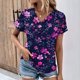 thumbnail image 4 of Top de Verano de las Mujeres Árbol Impresión V-Cuello Casual Manga Corta, Tops Cortos para las Mujeres, 4 of 5