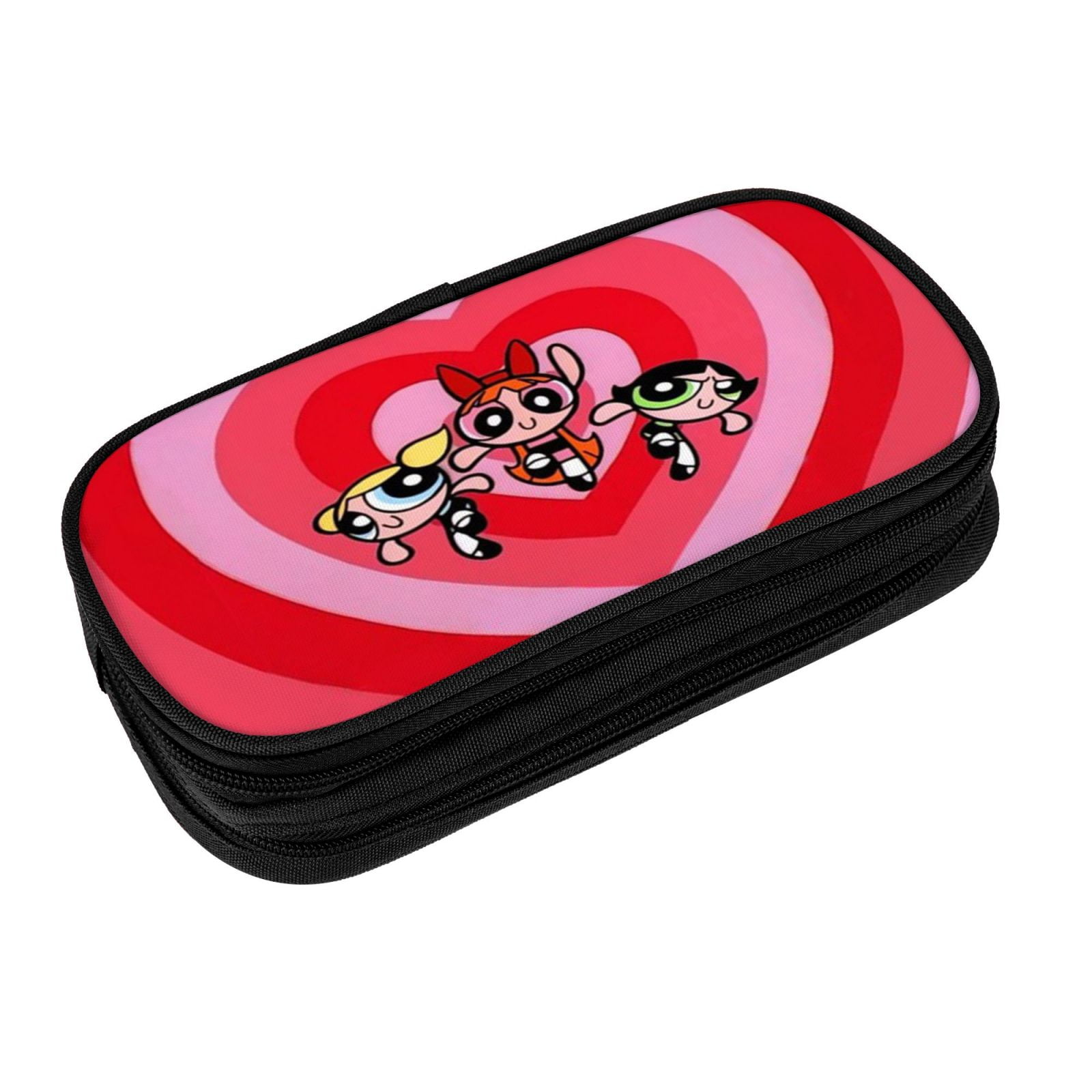The Powerpuff Gi-rls Pencil Case Large Capacity Pencil Pouch Penbag Office Stationery Organizer Travel Makeup Bag Black