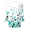 thumbnail image 5 of Women Heart Floral T Shirts Valentines Plus Size 3/4 Sleeve Tops Cute Holiday Print Basic Tee Shirt, 5 of 5