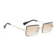 thumbnail image 5 of Gafas de sol elegantes de corte rectangular sin montura con lentes tintadas, tono marrón, 5 of 6