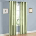 thumbnail image 3 of Gorgeous Home Linen 1Pc Nancy Solid Green Sage Faux Silk Semi-Sheer Grommet Curtain Panels, 55" x 84", 3 of 5