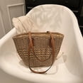 thumbnail image 6 of Kukuzhu Straw Beach Bag, Summer Straw Woven Tote Bag Beach Purse Weaving Shoulder Handbags for Vacation, 6 of 7