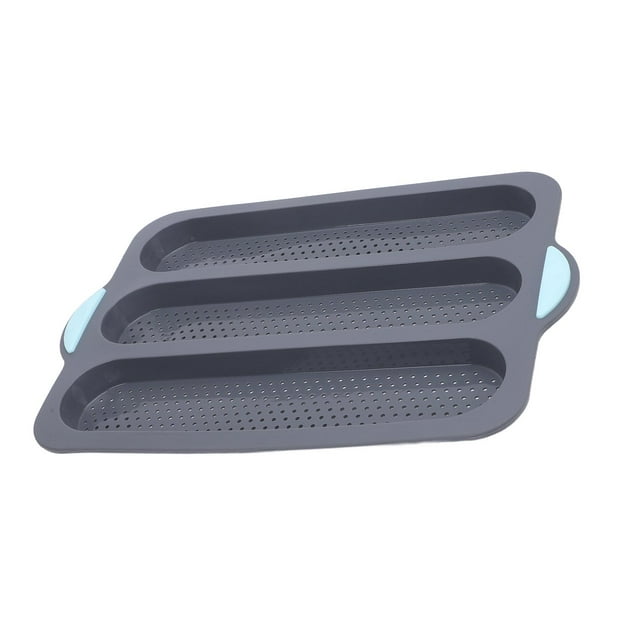 Non Stick Silicone Bread Pan for Baking, Vented Design Bread Pan with Non Slip Handles Heat Cake Pan Perforated French Pan