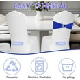 thumbnail image 4 of 100PCS Spandex Stretch Royal Blue Chair Sashes Bows Universal Elastic Chair Cover Bands Ties with Buckle Slider for Wedding Party Ceremony Reception Event Banquet Decoration(Royal Blue), 4 of 15