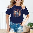 thumbnail image 5 of VNKIDY Boys Girls Kids Independence Day Patriotic T-Shirts Rooster Chicken American Flag Graphic Casual Crewneck Short Sleeve Tees For Holiday Daily Wear Blue 8-9 Years, 5 of 6