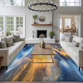 thumbnail image 3 of 8'x10' Area Rugs, Blue Yellow Indoor Outdoor Area Rug for Living Room Bedroom, Modern Contemporary Abstract Washable Bathroom Rugs Kitchen Floor Carpet Mats Home Decor Aesthetic, 3 of 8