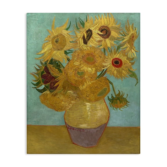 The Stupell Home Decor Collection Van Gogh Sunflowers Post Impressionist Painting Canvas Wall Art