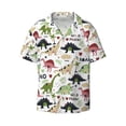 thumbnail image 3 of Goofa Dinosaur Printed Men's Casual Short-sleeved Shirt,Lightweight Breathable Button-down,Summer Casual men's top,Versatile Fashion shirt-, 3 of 7