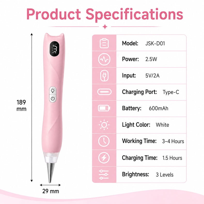 Diamond Painting Pen, Cordless Vacuum Diamond Art Pens and Tools Accessories, No Wax Needed Rechargeable Wireless Diamond Art Pen, Suction Dot Drill Paint Tool for Gem Paintings (Pink)