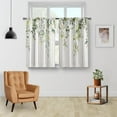 thumbnail image 5 of Floral Eucalyptus Leaves Kitchen Curtains - Rustic Country Botanical Plant Flowers Spring Small Short Cafe Tier Curtains for Bathroom Watercolor Vintage Window Drapes 24 Inch Length 2 Panels, 5 of 5