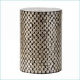 thumbnail image 2 of Accent Stool Modern Drum Black/Gold MDF & Capiz 14x14x20 Inches – Living Room/Dining/Entryway | Black+Gold | MDF;Capiz, 2 of 5