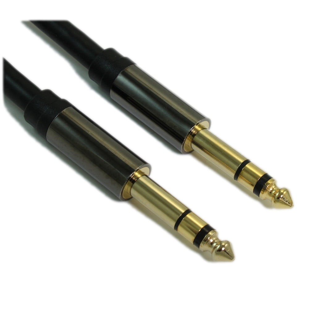 6ft Premium 1/4" Stereo TRS Phono Cable, Male to Male, 18AWG, Gold