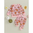 thumbnail image 2 of Wassery 2Pcs Toddler Boys Girls Fall Clothes Baby Halloween Outfits Long Sleeve Pumpkin Pattern Sweatshirt + Pants Set 0-3 Years, 2 of 8