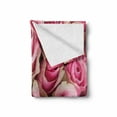 thumbnail image 2 of Rose Soft Flannel Fleece Throw Blanket, Blooming Fresh Pink Roses Bridal Bouquet Romance Sweetheart Valentine, Cozy Plush for Indoor and Outdoor Use, 60" x 80", Pink Pale Green, by Ambesonne, 2 of 6