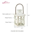 thumbnail image 4 of Kate Aspen Mini Decorative Lanterns - Set of 6 - Vintage Metal Lantern Candle Holders for Wedding Centerpiece, Home Decor and Party Favor (White), 4 of 8
