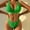Green, variant on Amkhujs Bikini Set for Women Solid V Neck Push Up Padded Two Piece Swimsuit Beachwear Set, L