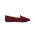 thumbnail image 3 of BLISSFUL STEP Ballerines pour Femmes en Faux Suède à Bout Rond à Enfiler Bourgogne 9, 3 of 7
