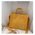 thumbnail image 1 of Bolso cuadrado de pana personalizado con nombre bordado, bolso de hombro de moda, bolso de mensajero Retro personalizado, nuevoYellowCustom Name Fivean unisex, 1 of 2