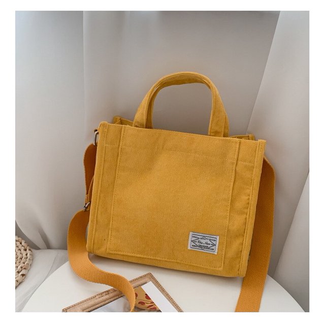Bolso cuadrado de pana personalizado con nombre bordado, bolso de hombro de moda, bolso de mensajero Retro personalizado, nuevoYellowCustom Name Fivean unisex