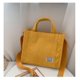 thumbnail image 1 of Bolso cuadrado de pana personalizado con nombre bordado, bolso de hombro de moda, bolso de mensajero Retro personalizado, nuevoYellowNo Name Fivean unisex, 1 of 2