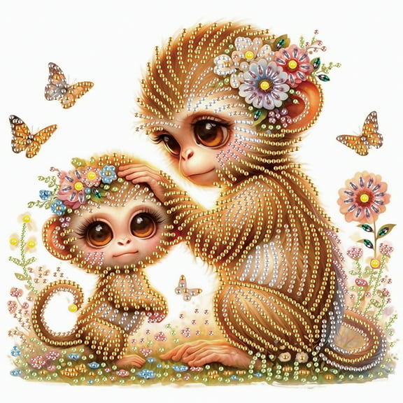 Butterfly Monkey Diamond Art Painting Kit