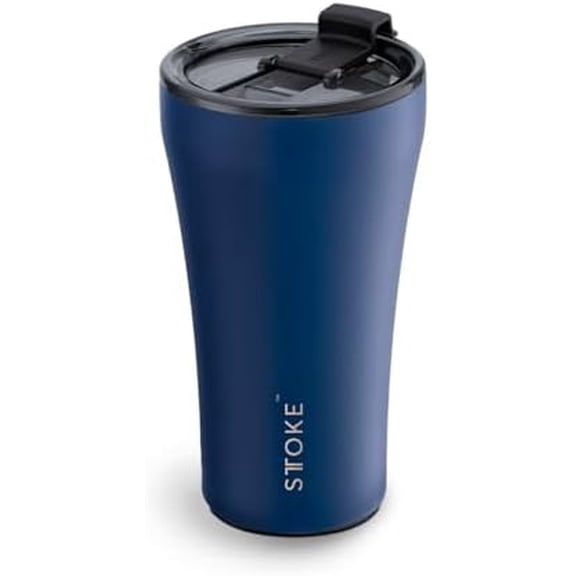 Leakproof Ceramic Reusable Coffee Cup 12 oz - Magnetic Blue, 6.14 inch Height