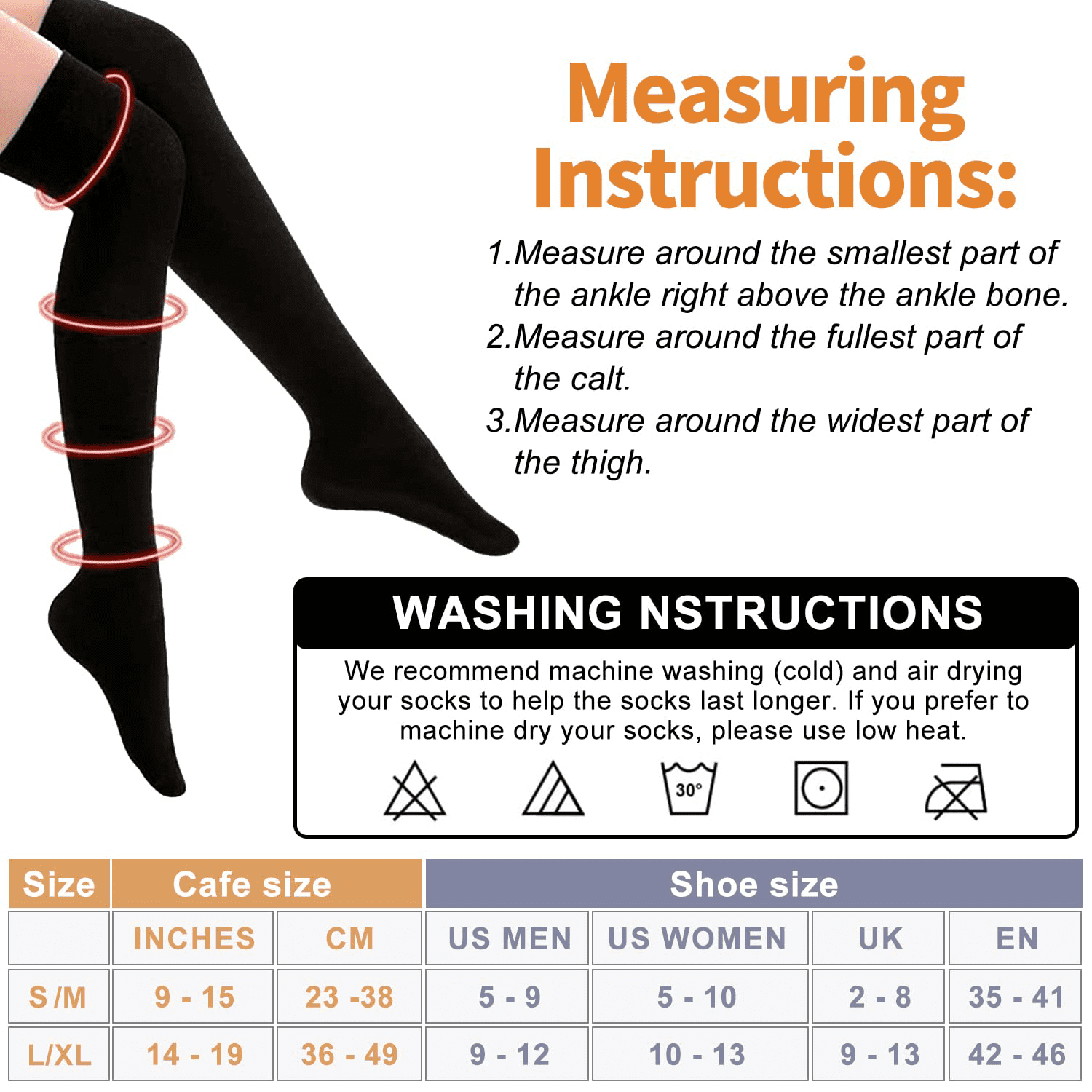 3 Pairs Thigh High Compression Socks for Women and Men Circulation 20-30 mmhg Over the Knee, Best Support for Running, Cycling, Nursing