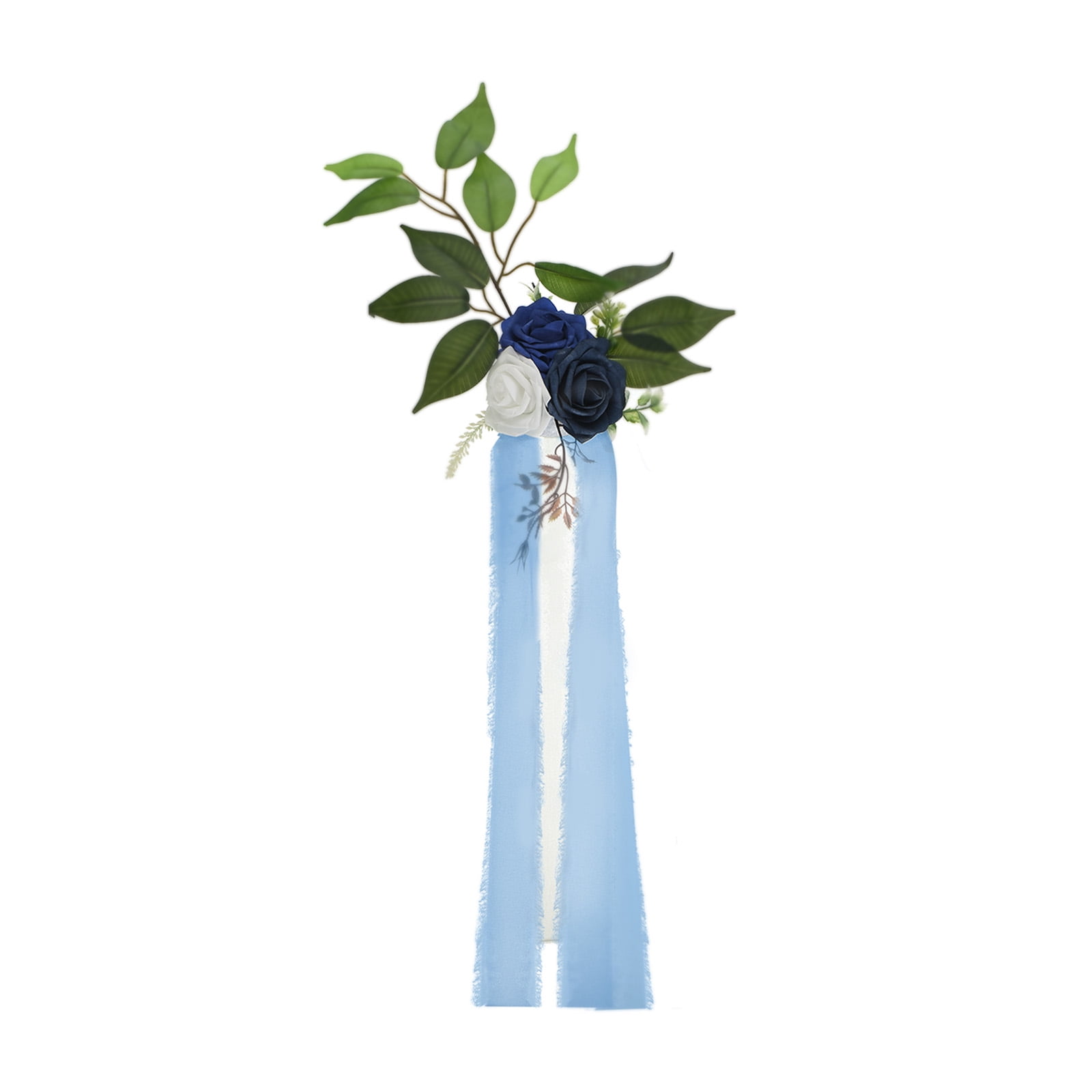 Uxcell Wedding Aisle Decorations Pew Flowers for Wedding Ceremony Chair Floral Decoration Artificial Flowers Blue 10 Pack