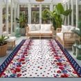 thumbnail image 3 of 3x5 Washable Area Rugs,Independence Day Floral Red Blue Non-Slip Ultra Soft Rug Large Indoor Carpet,Vintage Stars Stripes Floor Rugs for Home Living Room Bedroom Dining Room Office, 3 of 9