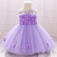 thumbnail image 2 of IBTOM CASTLE Flower Pageant Peplum Tutu Dress for Baby Girl Baptism Formal Party Wedding Pageant Dance Short Gown 18-24 Months Light Purple, 2 of 8