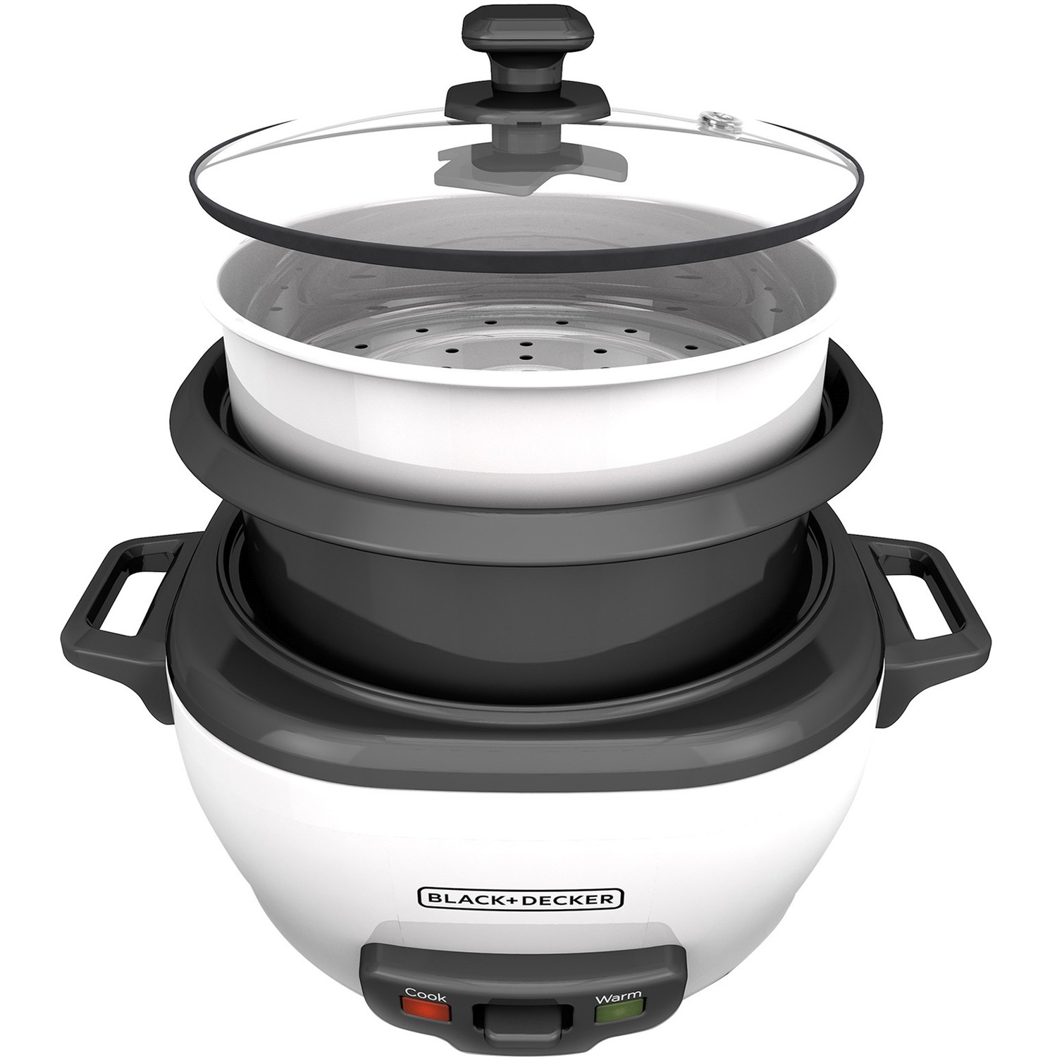 BLACK+DECKER 3-Cup Electric Rice Cooker with Keep-Warm Function, White, RC503 - image 2 of 7