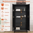thumbnail image 4 of AISWORD 61" Tall Metal Storage Cabinet with Adjustable Shelves, 2 Doors Steel Cabinet for Office, Garage, Utility Room, Kitchen Storage, Black, 4 of 7