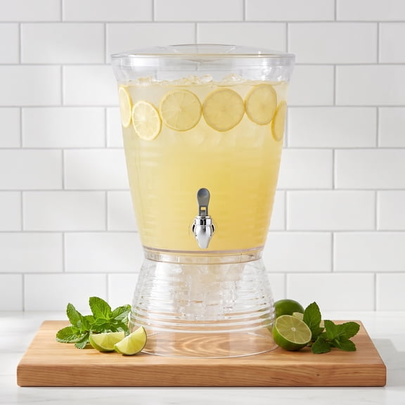 Bark 2.5 Gallon Clear Beverage Dispenser – Large Plastic Water/Juice Dispenser with Spigot for Parties, Home, Kitchen, Easy Clean, 1 Pack