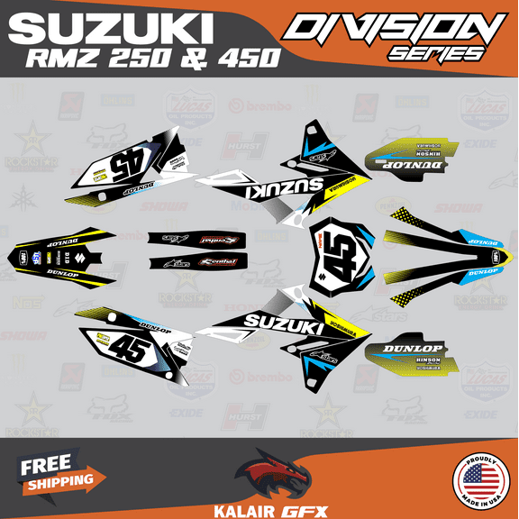 Kalair GFX Graphics Kit for Suzuki RMZ250 (2019-2023) Division Series