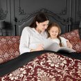 thumbnail image 4 of meiyoeat Western Vintage Damask King Size Comforter Sets,Retro Print Comforters King Size For Men Women,Black Reversible,3-Piece,1 Comforter and 2 Pillowcases, 4 of 7