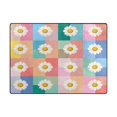 thumbnail image 5 of Yayeee Area Rugs for Living Room 5.2'x4' Non Slip Washable Bedroom Floor Carpet, Pink Checkered Daisy, 5 of 5