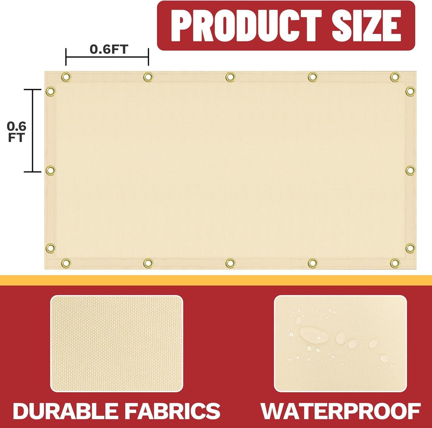 ShadeMart 90% Sunblock Fabric 4x14' Brown Custom Size Waterproof Shade Cloth/Privacy Screen with Grommets for Pergola, Outdoor, Patio, Garden Fence, Apartments Railing Cover Canopy