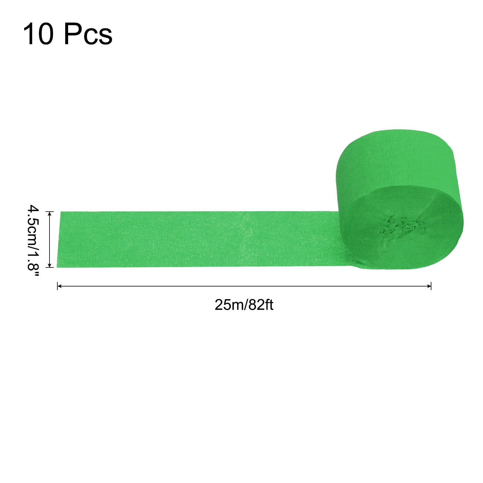 Unique Bargains 10Pcs Crepe Paper Streamers for Party Green 1.8in x 82ft