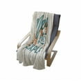 thumbnail image 4 of Explore Soft Flannel Fleece Blanket, Hand Lettering Words on Traveling with Mountain and Forest Silhouette, Cozy Plush for Indoor and Outdoor Use, 60" x 80", Teal Beige Burnt Orange, by Ambesonne, 4 of 6