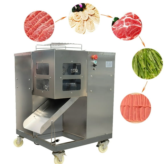 TECHTONGDA Meat Cutter Machine Shredded Meat Slicer with 4MM Blade & Double Motor QSJ-G（Processing capacity：800kg/h）