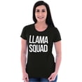 thumbnail image 3 of Llama Squad Save The Drama Alpaca BFF Womens Slim Fit Graphic Tee Brisco Brands X, 3 of 5