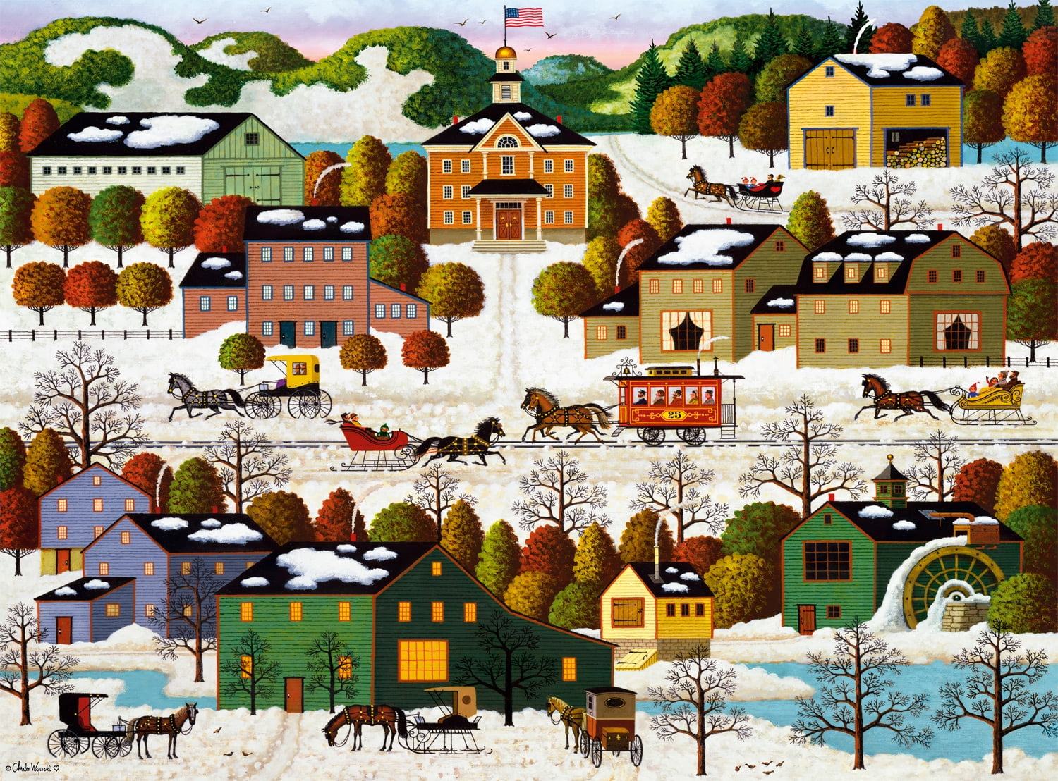 Buffalo Games 1000-Piece Charles Wysocki Blossom River Junction Jigsaw Puzzle