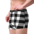 thumbnail image 4 of Fotbe White And Black Plaid Men’s Total Support Pouch Boxer Briefs, X-Temp Cooling, Moisture-Wicking Underwear, Regular, Long-leg and Trunk-Large, 4 of 9