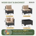 thumbnail image 5 of Aoxun Patio Furniture Set, 12 Pcs Outdoor Patio Furniture Sets with 4 in Thicken Cushion, Widen Armrests Wicker Outdoor Sectional for Backyard (Waterproof Cover Include), 5 of 6