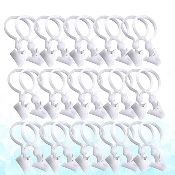OUNONA 30Pcs White Curtain Hanger Clips Stable Plastic Clasp for Easy Curtain Installation and Secure Hold