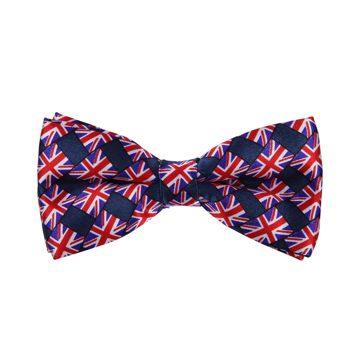 Silky Satin Luxury Adjustable Union Jack Flag Bow Tie Classic Tuxedo Party UK 