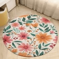 thumbnail image 4 of Floral Colorful Flower Round Small Area Rug, Print Non Slip Washable Floor Mat, Soft Throw Rug for Living Room, Powder Room Entryway, Bathroom, Bedside, 4 of 6